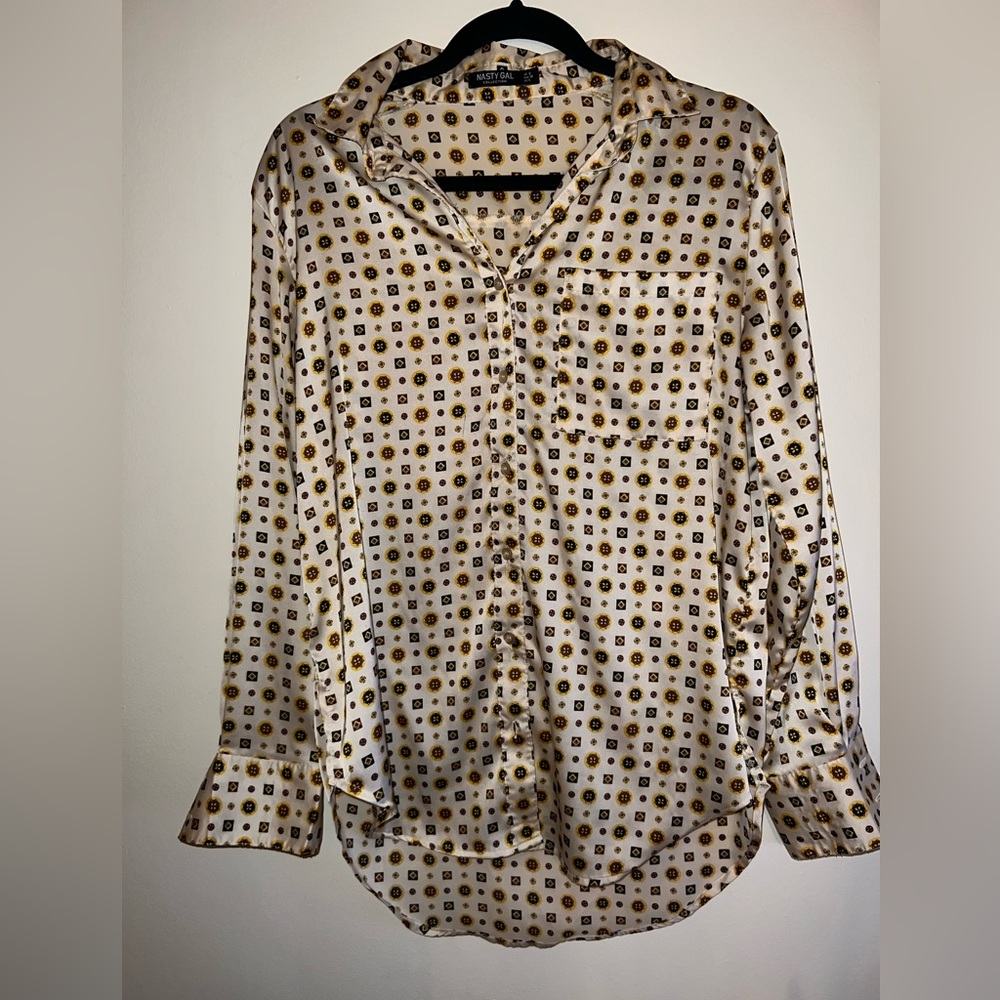 Nasty Gal retro silk blouse
